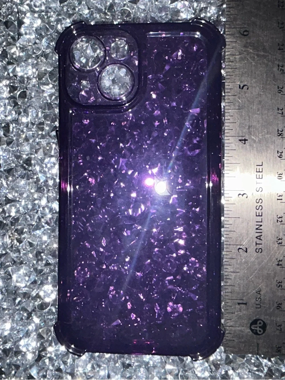 Purple Glitter Protective Phone Case - Unbranded iPhone 15
